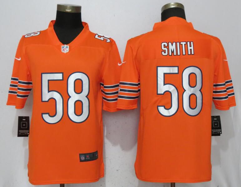 Men Chicago Bears 58 Smith Orange Vapor Untouchable Player Nike Limited NFL Jerseys